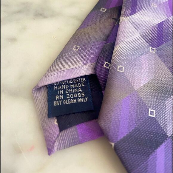 Pierre Cardin Purple Plum Bespoke Geometric Tie - Picture 3 of 14